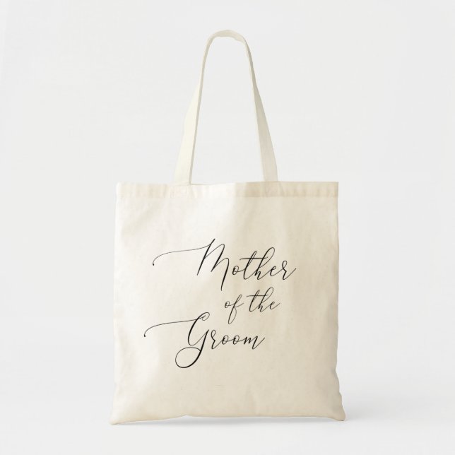 Mother of the Groom | Elegant Minimalist Wedding Tote Bag (Front)