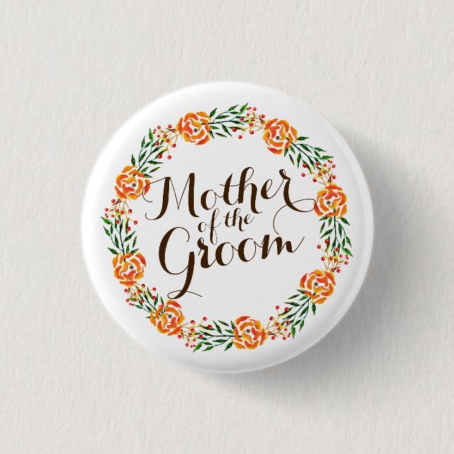 Mother of the Groom Elegant Wedding | Pin Button (Front)