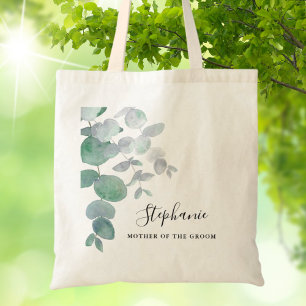Mother of the Groom Eucalyptus Greenery Custom Tote Bag
