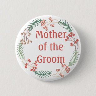 Mother of the Groom Floral Design 6 Cm Round Badge