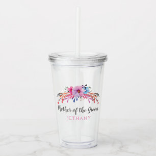 Mother of the Groom Floral Personalised Acrylic Tumbler