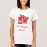 Mother of the Groom Floral Tropical Red Hibiscus T-Shirt<br><div class="desc">This Mother of the Groom t-shirt features a watercolor red hibiscus tropical floral design. Personalise it with your own text. Matching products are available. Please visit our store or view our collection pages to see the full range.</div>