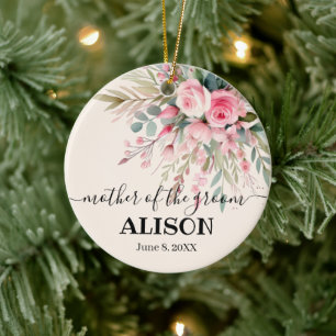 mother of the groom floral Wedding Keepsake Ceramic Tree Decoration
