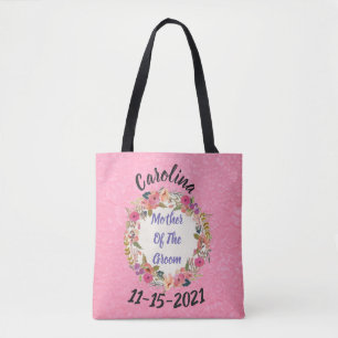Mother-of-the-Groom Floral Wreath Design Tote Bag