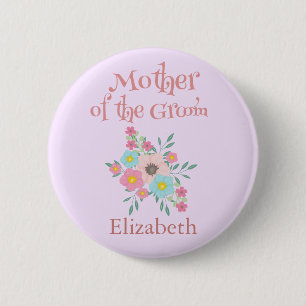 Mother of the Groom Flower 6 Cm Round Badge