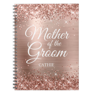Mother of the Groom Glittery Rose Gold Foil Notebook
