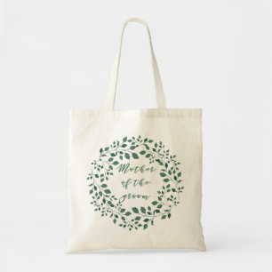 Mother of the Groom Green Leaves Wreath Tote Bag
