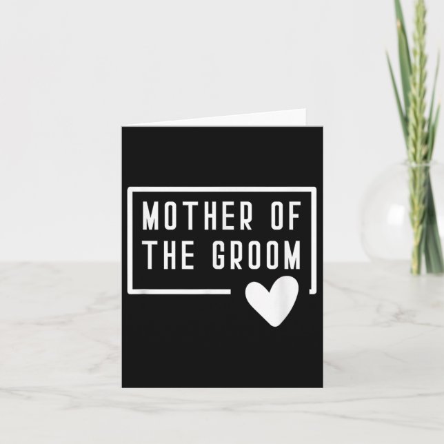 Mother Of The Groom Heart Mum Wedding Bachelorette Card (Front)