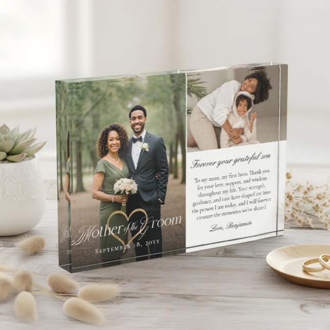 Mother of the Groom Heart Wedding Then & Now Photo Block (Mother of the Groom Heart Wedding Then & Now Photo)