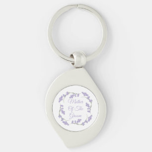 Mother of the Groom Lavender Floral Wreath Key Ring