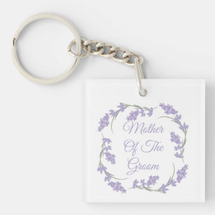 Mother of the Groom Lavender Floral Wreath  Keycha Key Ring
