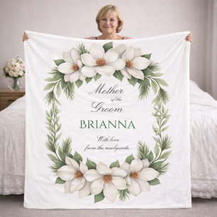 Mother of the Groom Magnolia Wedding Gift   Fleece Blanket