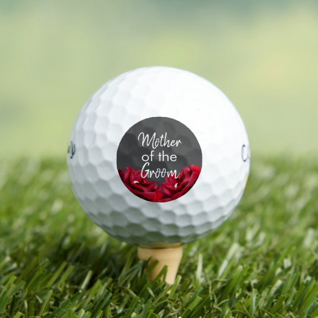 Mother of the Groom Marsala Burgundy Floral  Golf Balls (Insitu Tee)