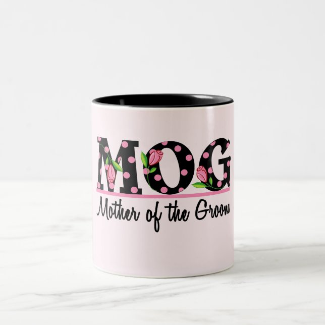 Mother of the Groom (MOG) Tulip Lettering Two-Tone Coffee Mug (Center)