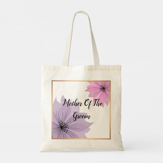 Mother of the groom, mother, gift, elegant, lilac tote bag (Back)