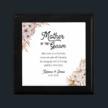 Mother of the Groom Personalised Message Gift Box<br><div class="desc">A Mother of the Groom wedding gift that features a boho floral design and a modern calligraphy design. Custom the message, names and date using the personalisation option. Looking for something more custom? Please contact me for a custom order. ****For custom requests you need my help with, do not place...</div>