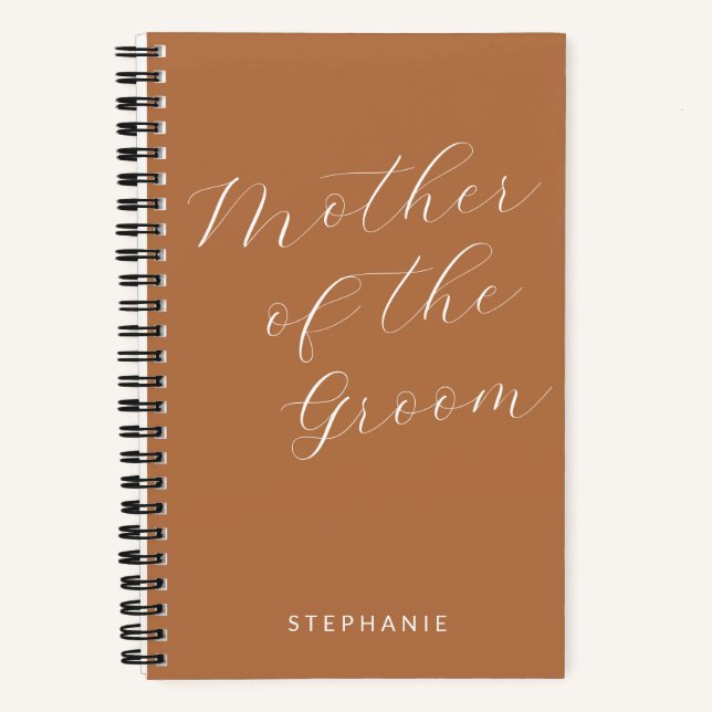 Mother of the Groom Personalised Terracotta Notebook (Front)