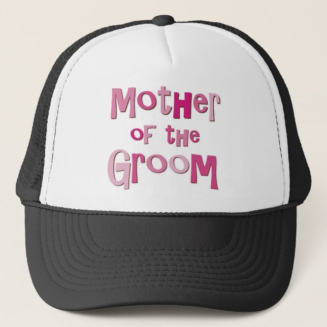 Mother of the Groom Pink Brown Trucker Hat (Front)