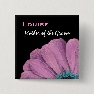 Mother of the Groom Pink Daisy Wedding 15 Cm Square Badge