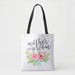 mother of the groom pink floral tote bag