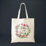 Mother of the groom. Pink floral tropical wedding Tote Bag<br><div class="desc">Watercolor pink floral tropical wedding tote bag "Mother of the groom". Please contact me if you need additional items.</div>