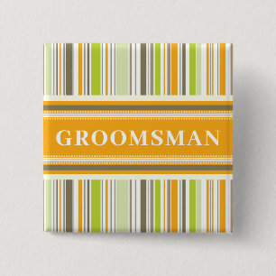 MOTHER OF THE GROOM Retro Stripes Wedding Button