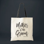 Mother of the Groom | Script Style Custom Wedding Tote Bag<br><div class="desc">Make the mother of the groom feel extra appreciated with this special custom name canvas style tote bag.

It features the words "Mother of the groom" in an elegant script style text. Underneath this is a spot for her name or initials.</div>