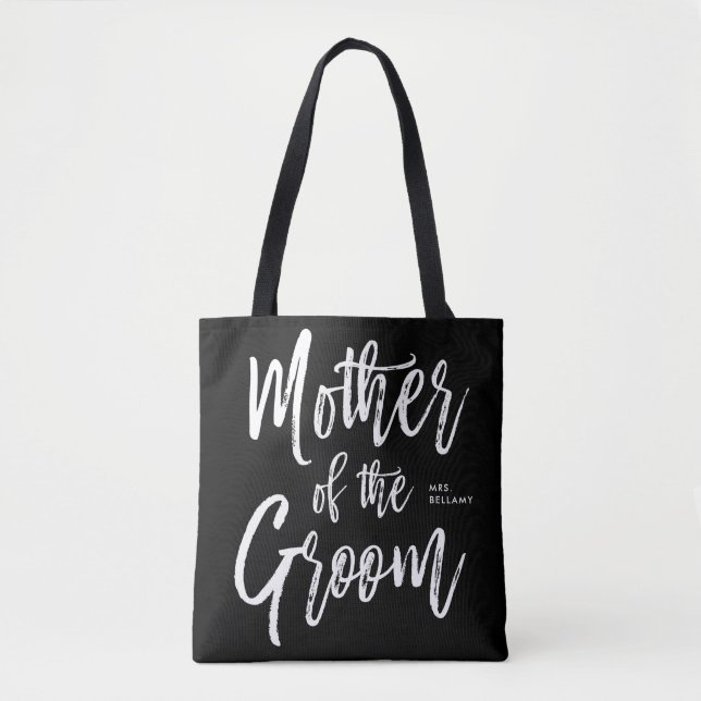 Mother of the Groom | Script Style Custom Wedding Tote Bag (Front)
