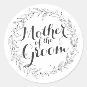 Mother of the Groom Simple Floral Wedding Sticker