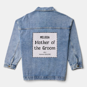 Mother of the Groom Stylish Wedding Personalised Denim Jacket