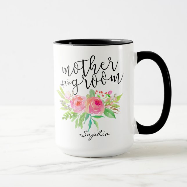 Mother of the Groom|Watercolor Floral Personalised Mug (Right)