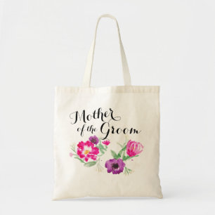 Mother of the Groom Watercolor Flowers Tote