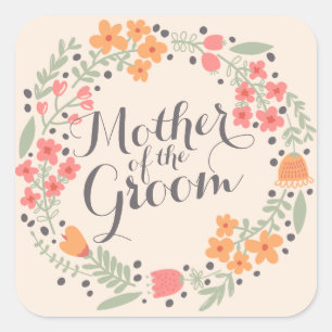 Mother of the Groom Watercolor Weddin Sticker Seal
