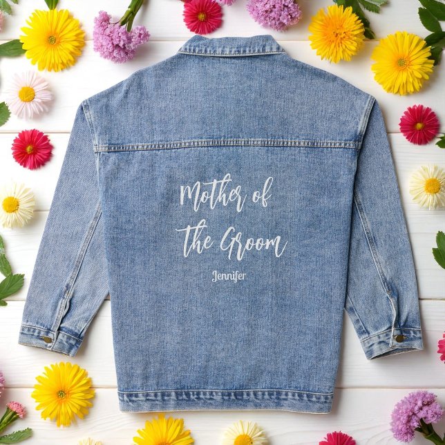 Mother of the Groom Wedding Bridal Shower Denim Jacket (Creator Uploaded)