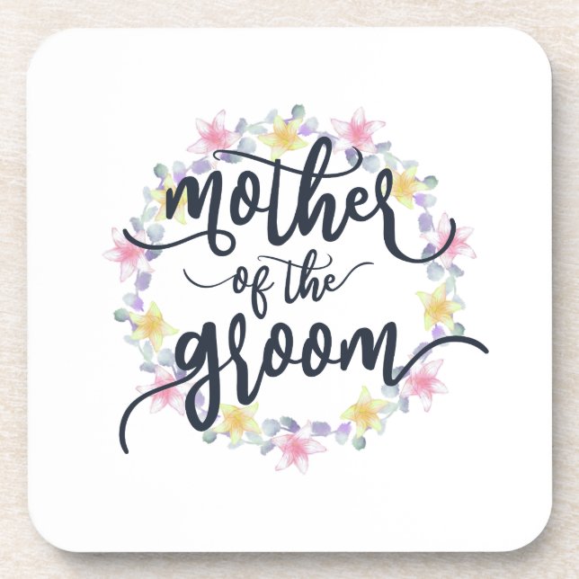 Mother of the Groom Wedding Calligraphy | Coaster (Front)