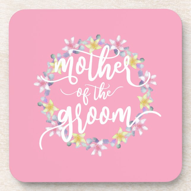 Mother of the Groom Wedding Calligraphy | Coaster (Front)