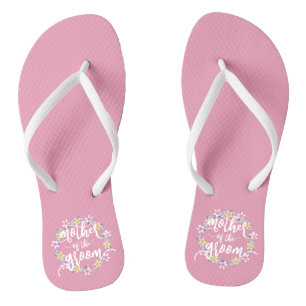 Mother of the Groom Wedding Calligraphy Flip Flops