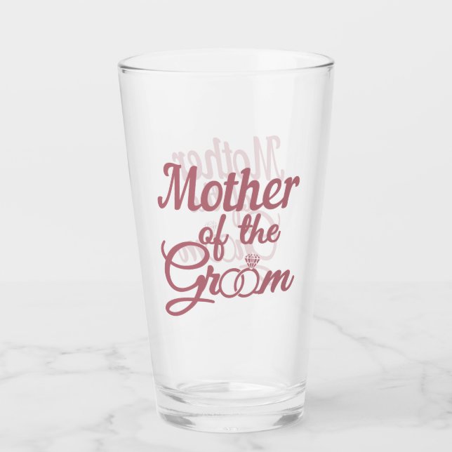 Mother Of The Groom Wedding Family Matching Glass (Front)
