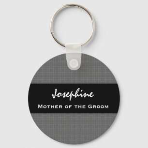 Mother of the Groom Wedding Favour Black and Silve Key Ring