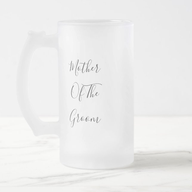 Mother Of The Groom Wedding Gift Favour Modern Coo Frosted Glass Beer Mug (Left)