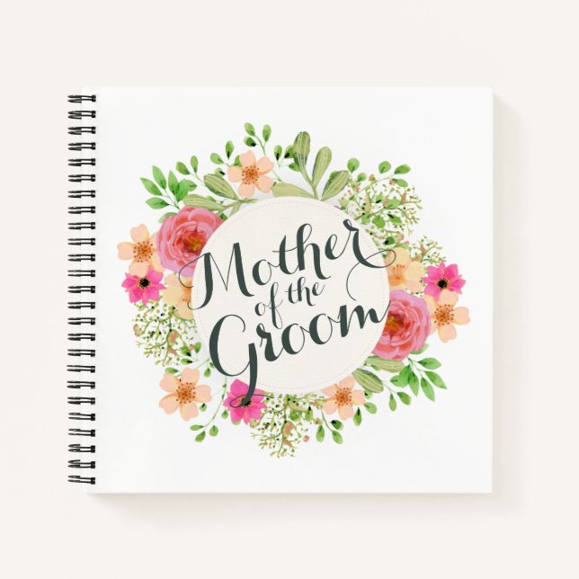 Mother of the Groom Wedding Guestbook Notebook (Front)