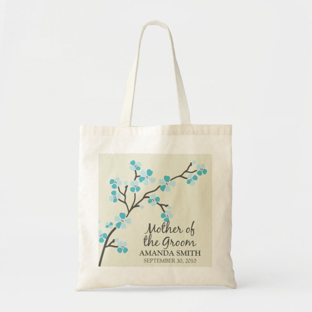 Mother of the Groom Wedding Party Gift Bag (aqua) (Front)