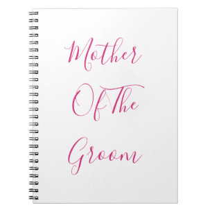 Mother Of The Groom Wedding Pink Simple Gift Favou Notebook