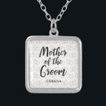 Mother of the Groom Wedding Ring Pattern and Name Silver Plated Necklace<br><div class="desc">Mother of the Groom Wedding Ring Pattern Personalised Name Gift Necklace.</div>