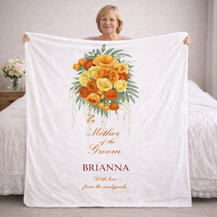 Mother of the Groom Wildflowers Wedding Gift Fleece Blanket