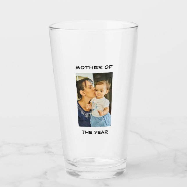 Mother Of The Year Personalised Custom Photo Mummy Glass (Front)