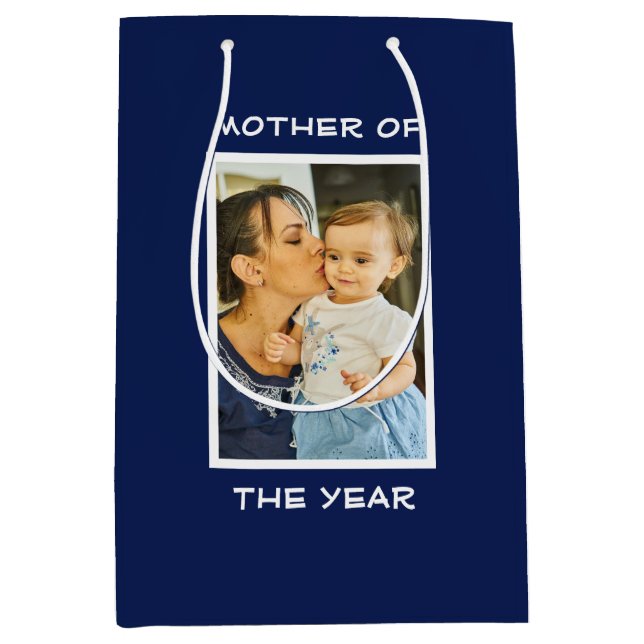 Mother Of The Year Personalised Custom Photo Mummy Medium Gift Bag (Front)