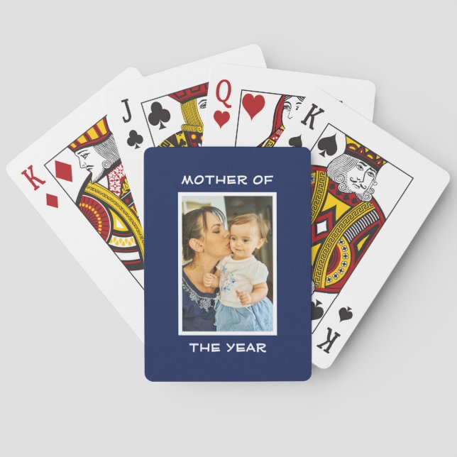 Mother Of The Year Personalised Custom Photo Mummy Playing Cards (Back)
