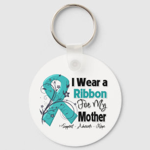 Mother - Ovarian Cancer Ribbon Key Ring