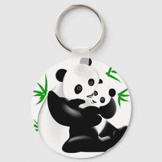 Mother Panda and Baby Panda Keychain